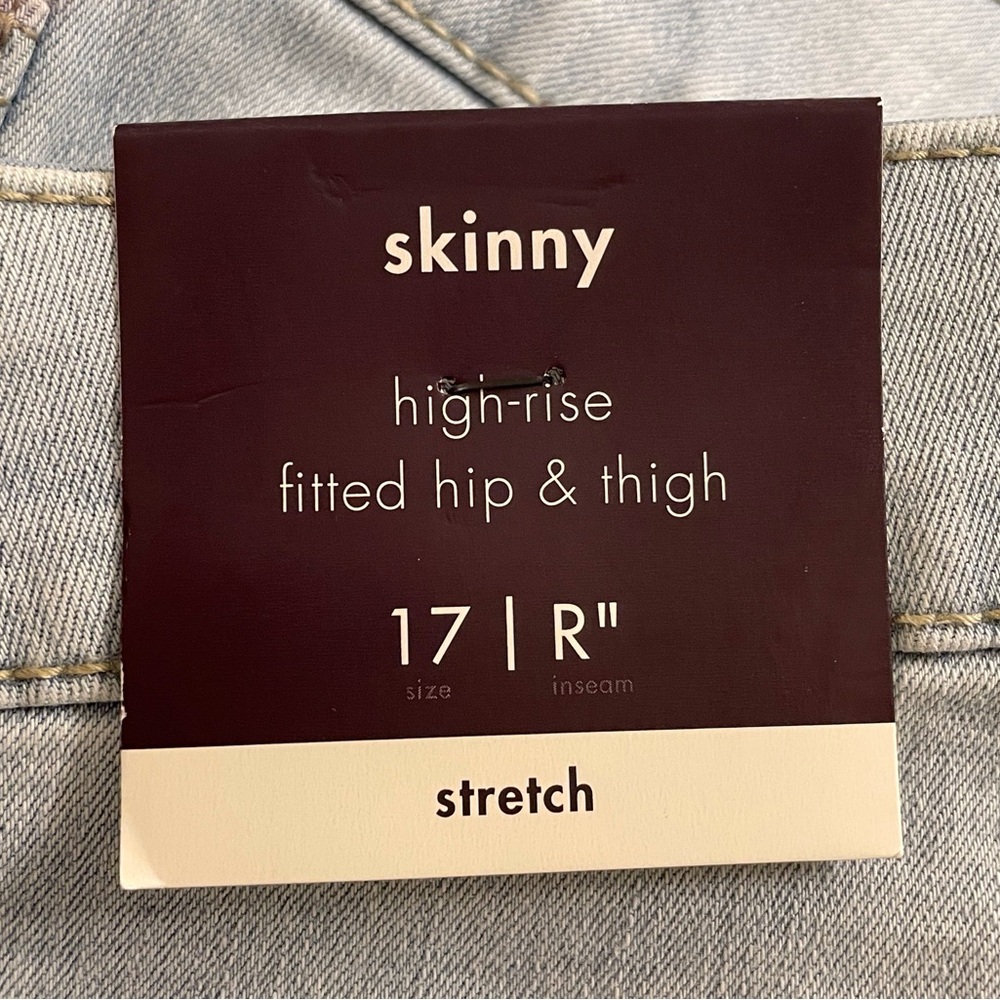 Ava & Viv Jeans High Rise Skinny Light Wash Size 17 - Picture 5 of 16